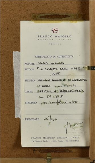Mario Calandri | Mario Calandri LA CASSETTA DEGLI INSETTI, 1985 ...