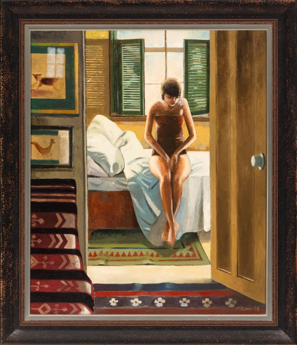 Artwork by Al Skaw, Resting Girl, Made of oil on canvas
oil on canvas