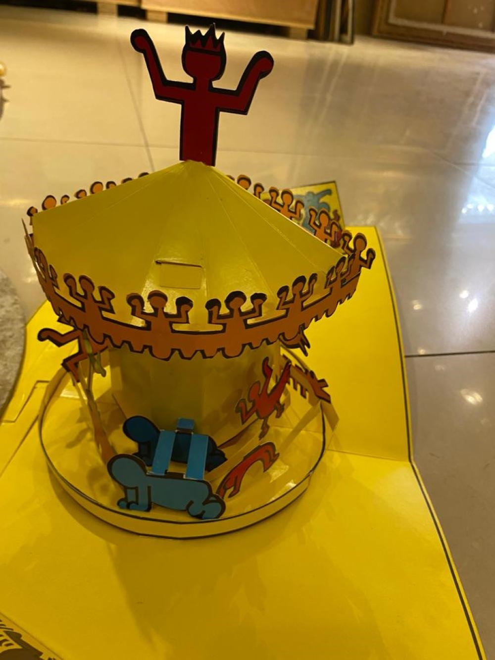Artwork by Keith Haring, Luna Luna & Poetic Extravaganza, Made of mixed media, pop-up carousel folder / print