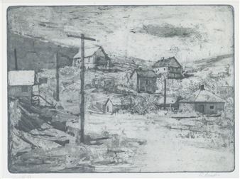 Harland Goudie ''Stockett'' Etching Framed 16.5''x19''. S/N 10 of 10 - Harland J. Goudie