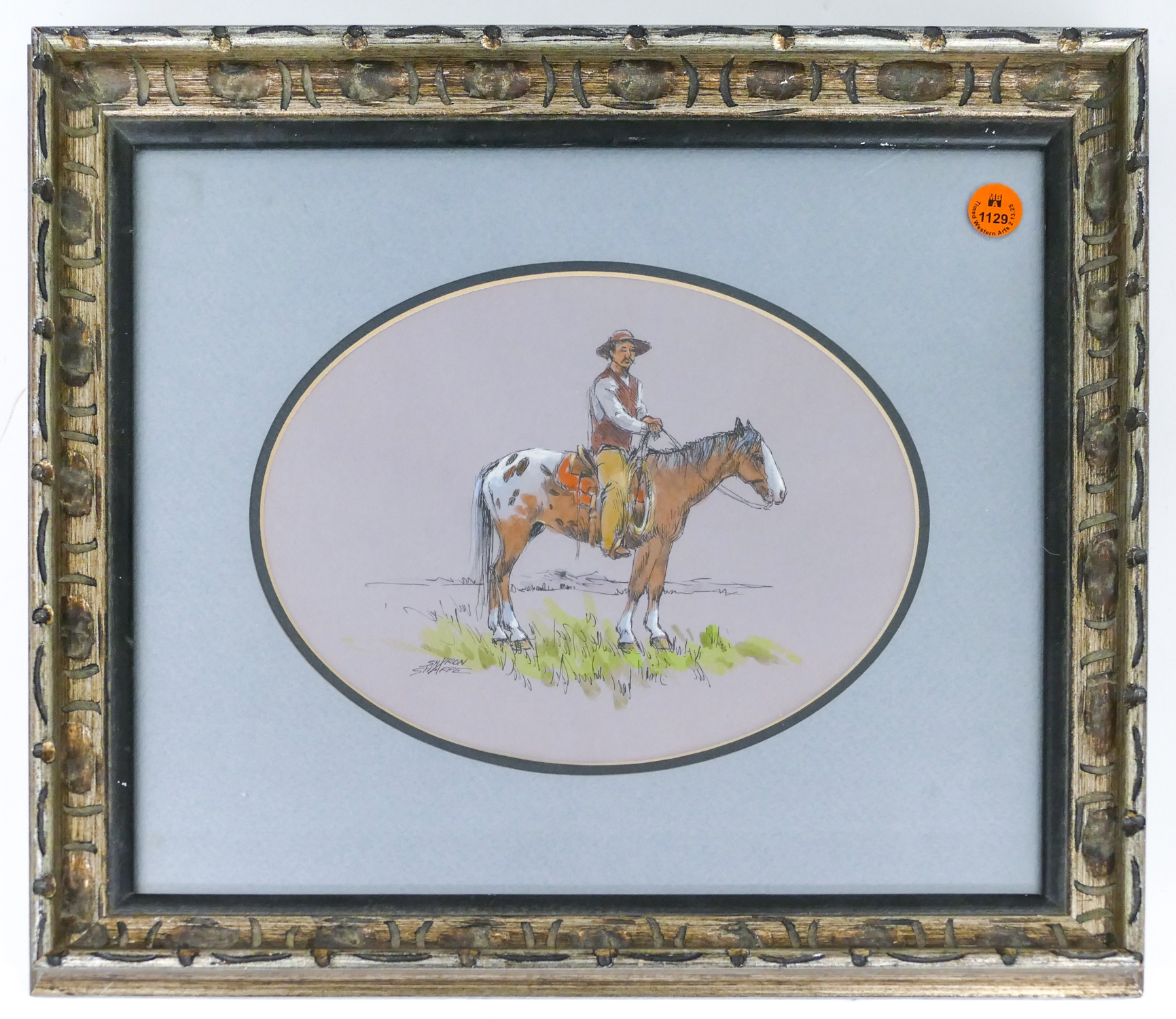 Sharon Sharpe | Sharon Sharpe ''Cowboy'' Signed Mixed Media on Paper ...