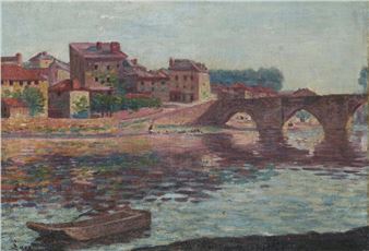 Landscape of a bridge - Maximilien Luce