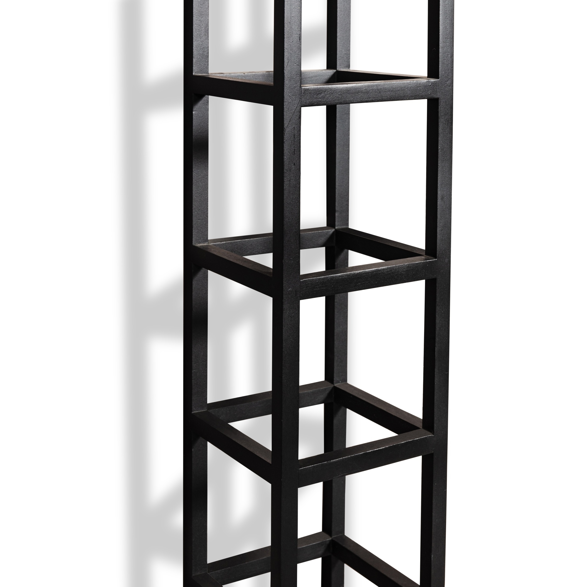 Artwork by Sol LeWitt, Wall Piece (16 modules high, Made of pine wood with Krylon Black Satin Paint