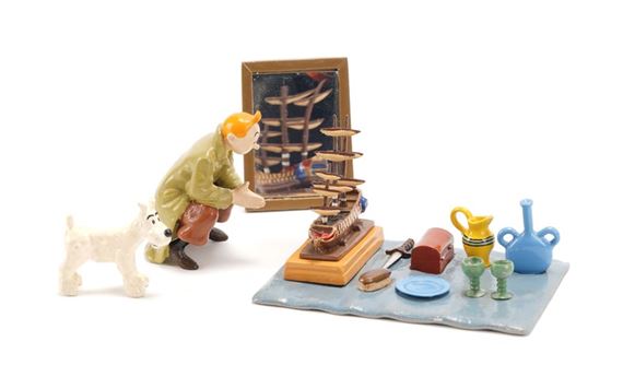 Figurine Pixi Tintin Au Congo – Milou Et Le Lion – 1995 – Plomb – Boîte