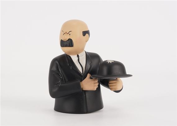 LD5, Dupond with hat and guano, 14cm, 948 copies, hat broken on one side, glued back together with the right hand by Hergé