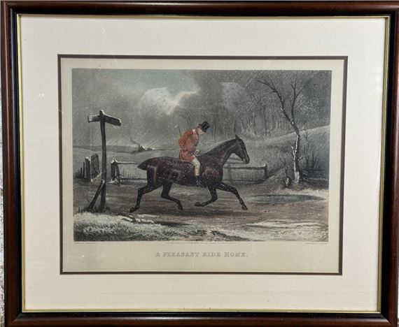 Horse and Rider Lithograph - T. Walsh
