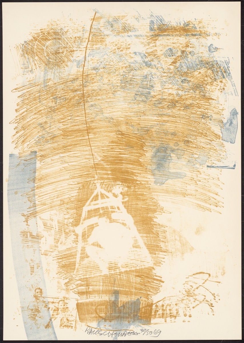 Artwork by Robert Rauschenberg, Spore (Stoned Moon), Made of Colour lithograph on wove paper