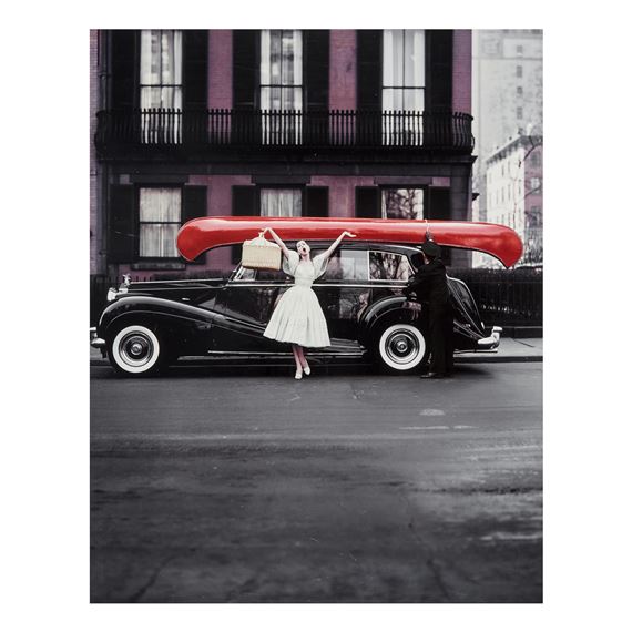 Red Canoe (Barbara Mullen, Gramercy Park) by William Helburn, 1957