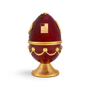 SARAH FABERGÉ: a silver-gilt and enamel 'George Best' Egg - Sarah Faberge