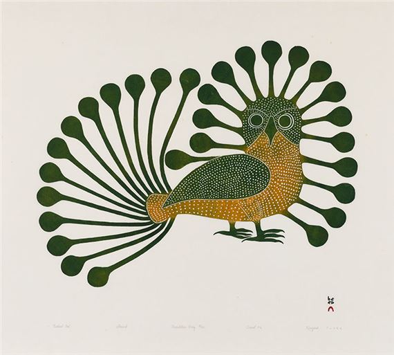 Radiant Owl by Kenojuak Ashevak, dated 1996