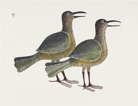 Raven Duo by Kenojuak Ashevak, dated 1983