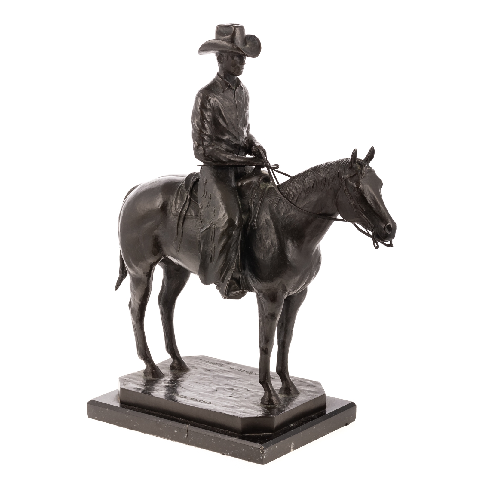 Artwork by Earl Wesley Bascom, Poco Bueno, Made of bronze