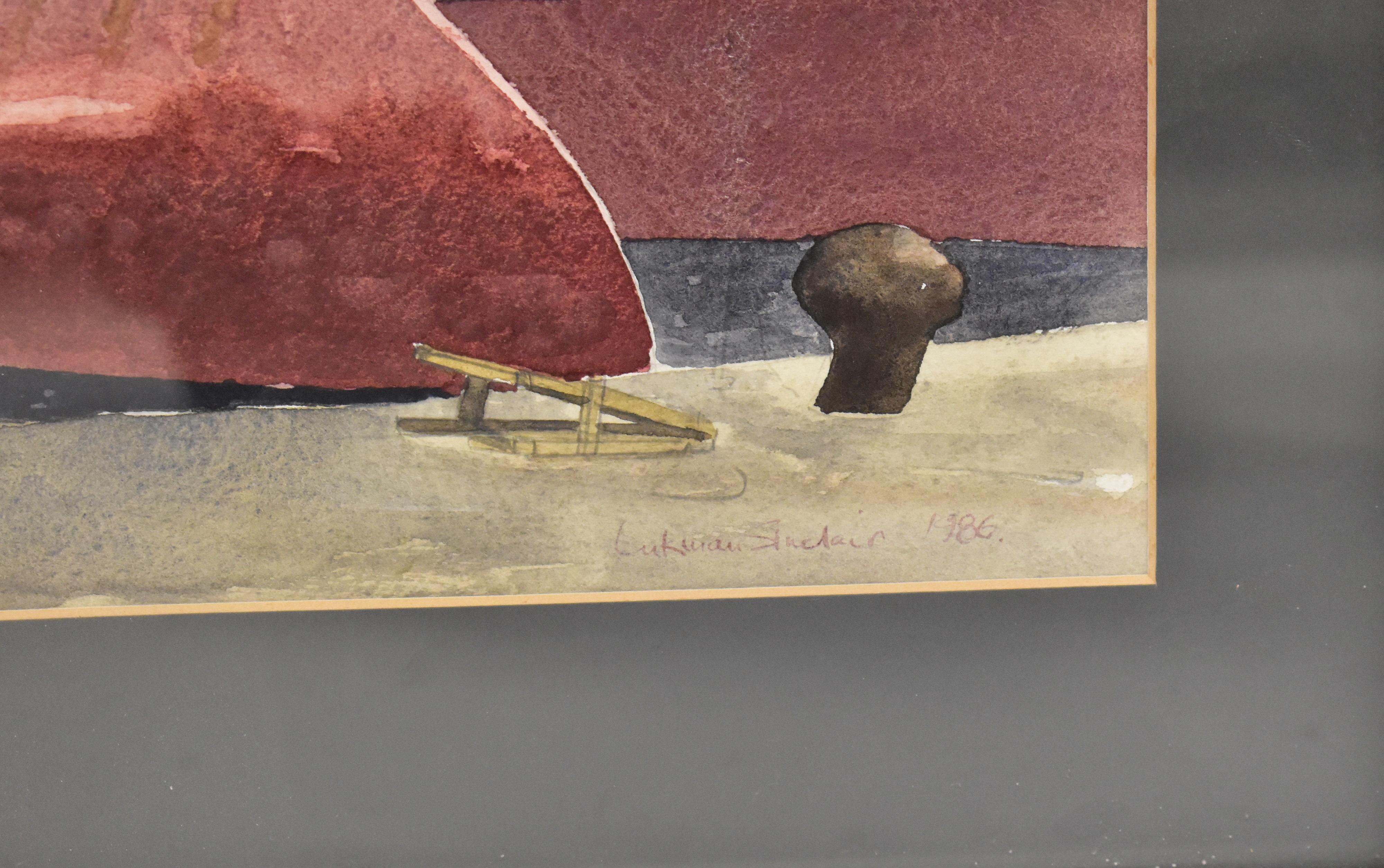 Artwork by Lukman Sinclair, Booker Boats Laid Up and River Ethiope and Myrmidon in Huskisson Dock Liverpool, Made of a pair of watercolours