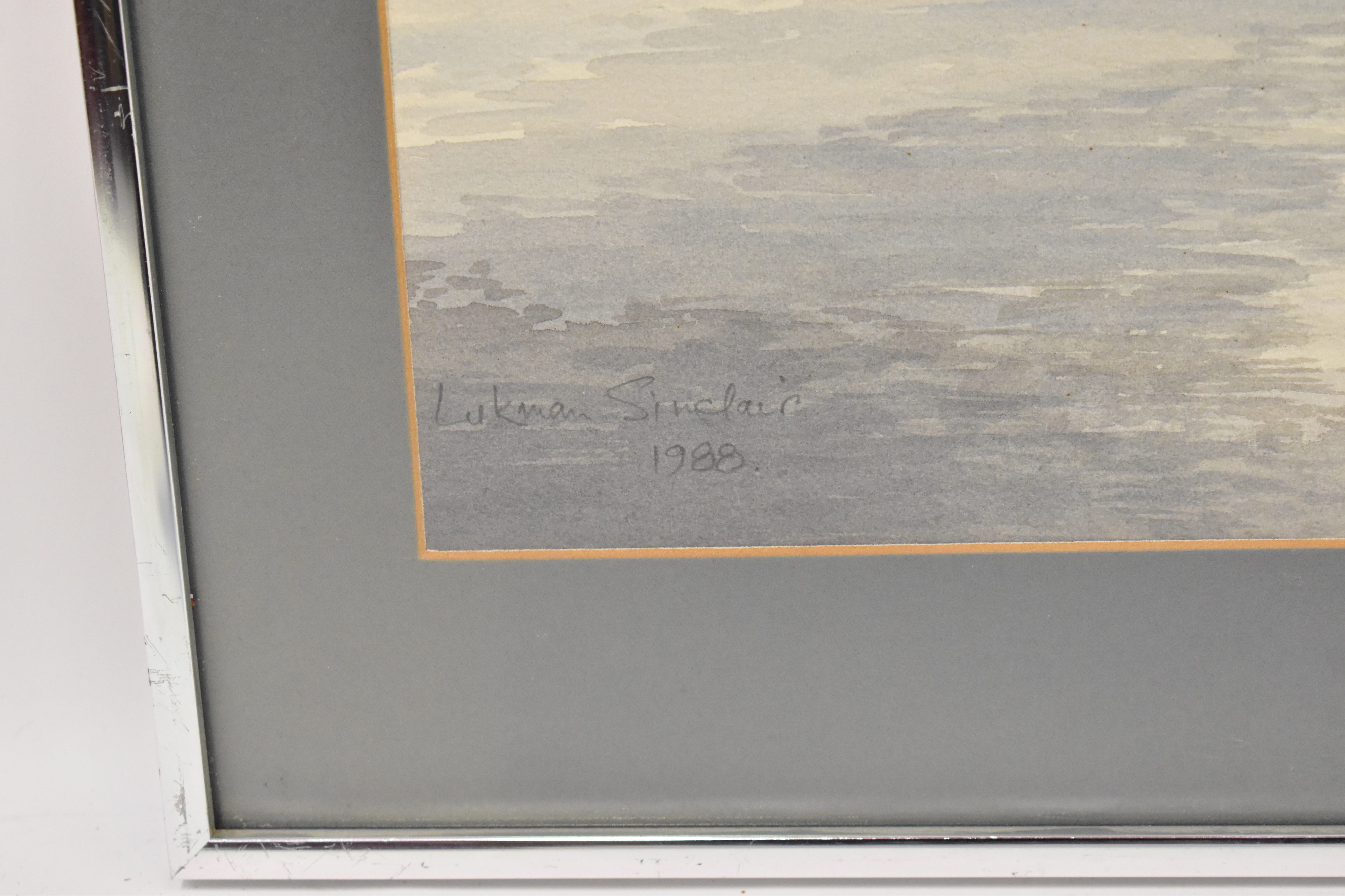 Artwork by Lukman Sinclair, Booker Boats Laid Up and River Ethiope and Myrmidon in Huskisson Dock Liverpool, Made of a pair of watercolours