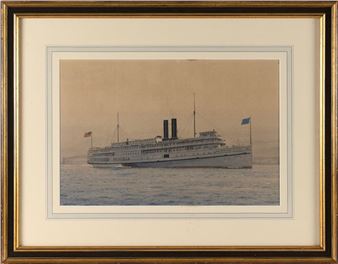 The paddle steamer Priscilla in a gentle fog - Roland Stickney