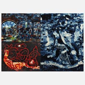 Artwork by Siegfried Burmeister, Drei Gemälde, Made of Öl auf Leinwand (3)