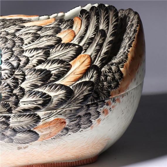 Italian School | Mottahedeh Italian design goose form tureen. 12 3/4H x ...