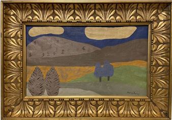 MILTON AVERY [AMERICAN] 1885-1965 [ATTRIBUTED] "BLUE TREES" OIL ON CANVAS - Milton Avery