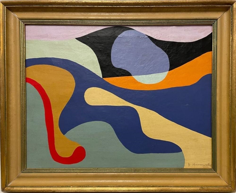Artwork by Frederick Hammersley, FREDERICK HAMMERSLEY [AMERICAN] 1919-2009 ABSTRACT COMPOSITION, Made of oil on canvas