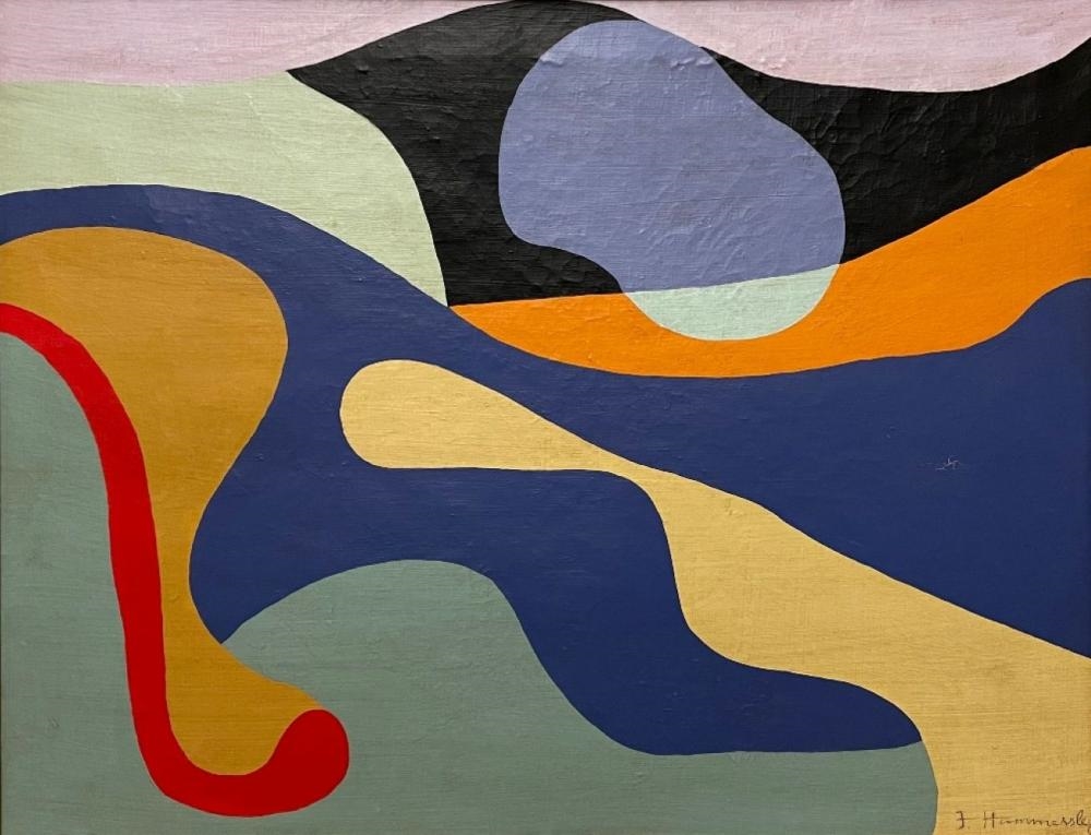 Artwork by Frederick Hammersley, FREDERICK HAMMERSLEY [AMERICAN] 1919-2009 ABSTRACT COMPOSITION, Made of oil on canvas