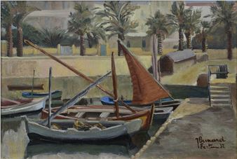 Łódki w prowansalskim porcie - Jeanne Besnard-Fortin