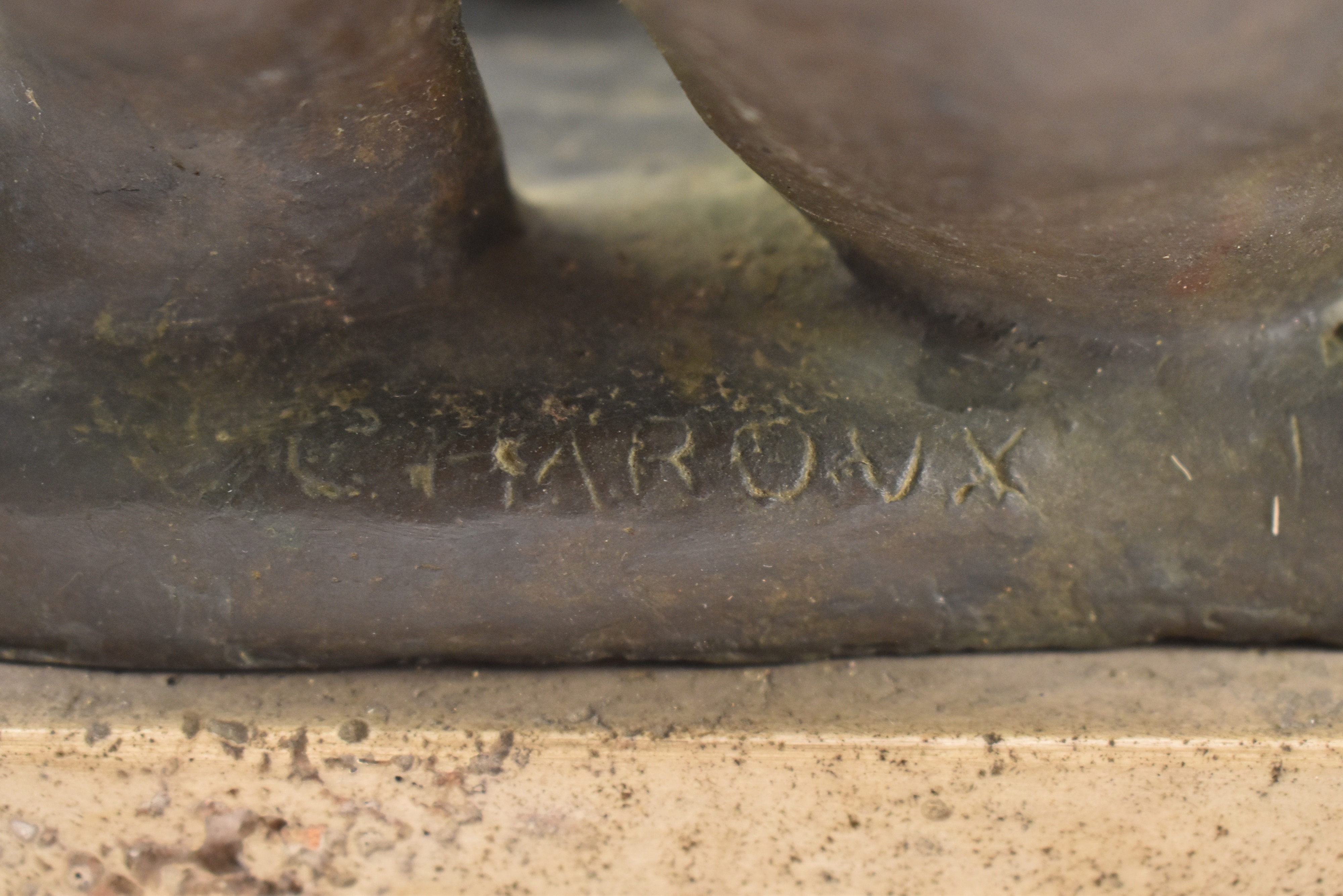 Artwork by Siegfried Charoux, BRONZE SCULPTURE OF YOUNG SEATED MALE, Made of bronze sculpture
