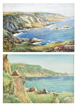 - Two early 20th century watercolour on paper landscape paintings - John W Mathewman
