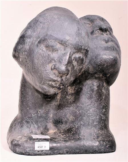 LARGE LEAD HEADS SCULPTURE by Siegfried Charoux, 1950