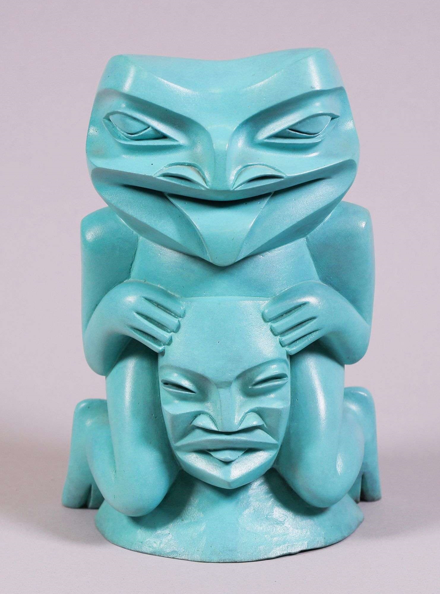 Artwork by Dempsey Bob, FROG TOTEM; 2000, Made of bronze