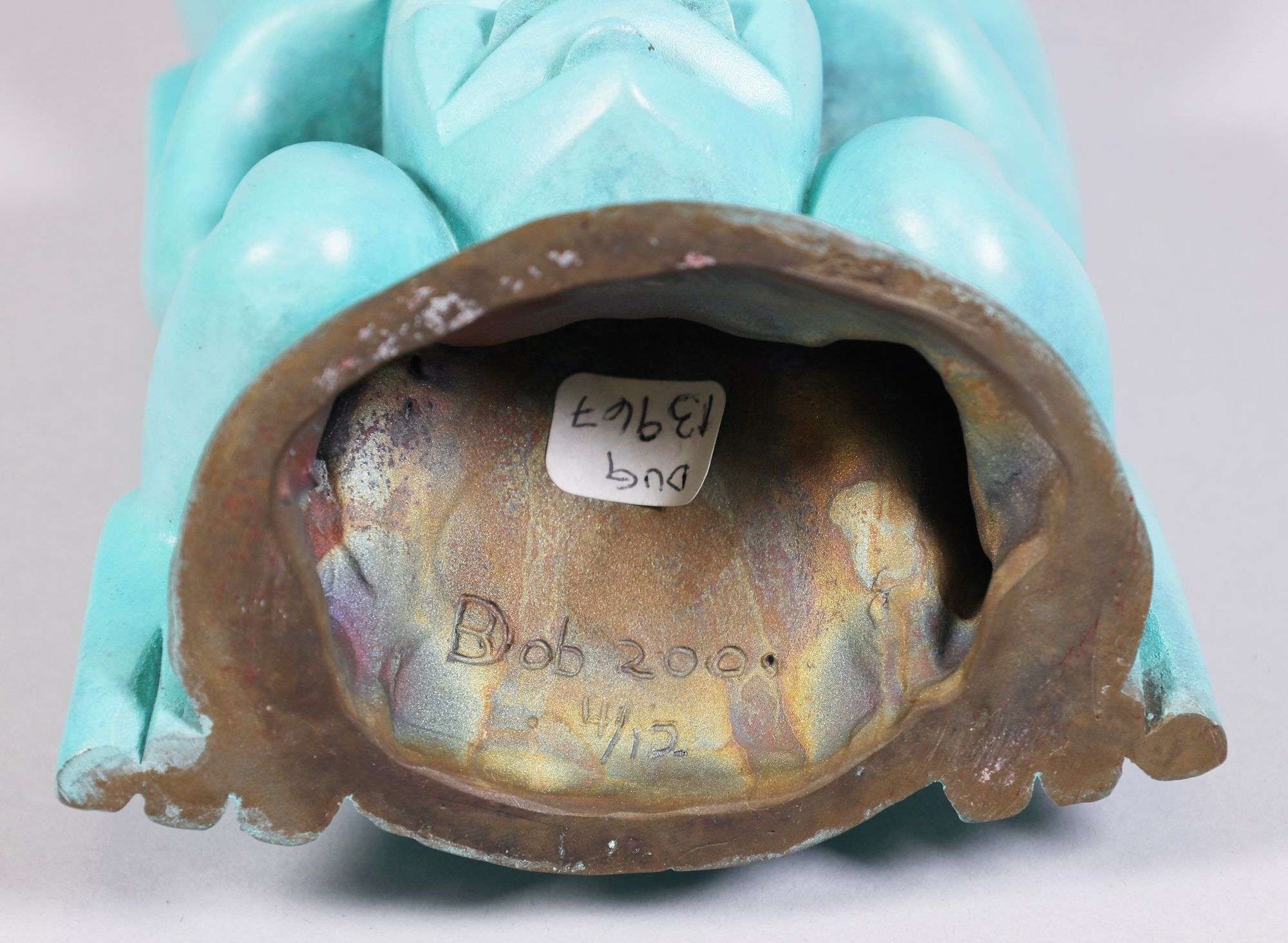 Artwork by Dempsey Bob, FROG TOTEM; 2000, Made of bronze