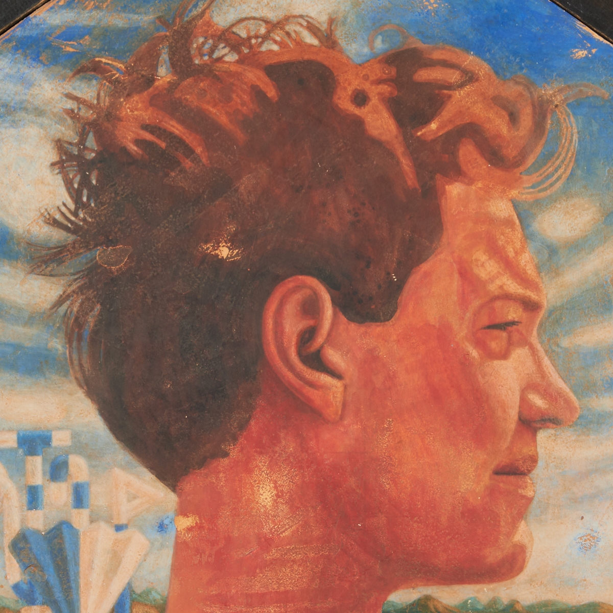 Artwork by Richard Selesnick, Nicholas Kahn, Nicholas Kahn and Richard Selesnick, Self Portrait, Made of shaped board