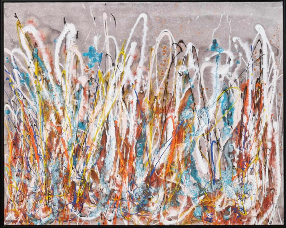 Artwork by Max Milan, Lake Side, Made of Synthetic polymer paint on linen