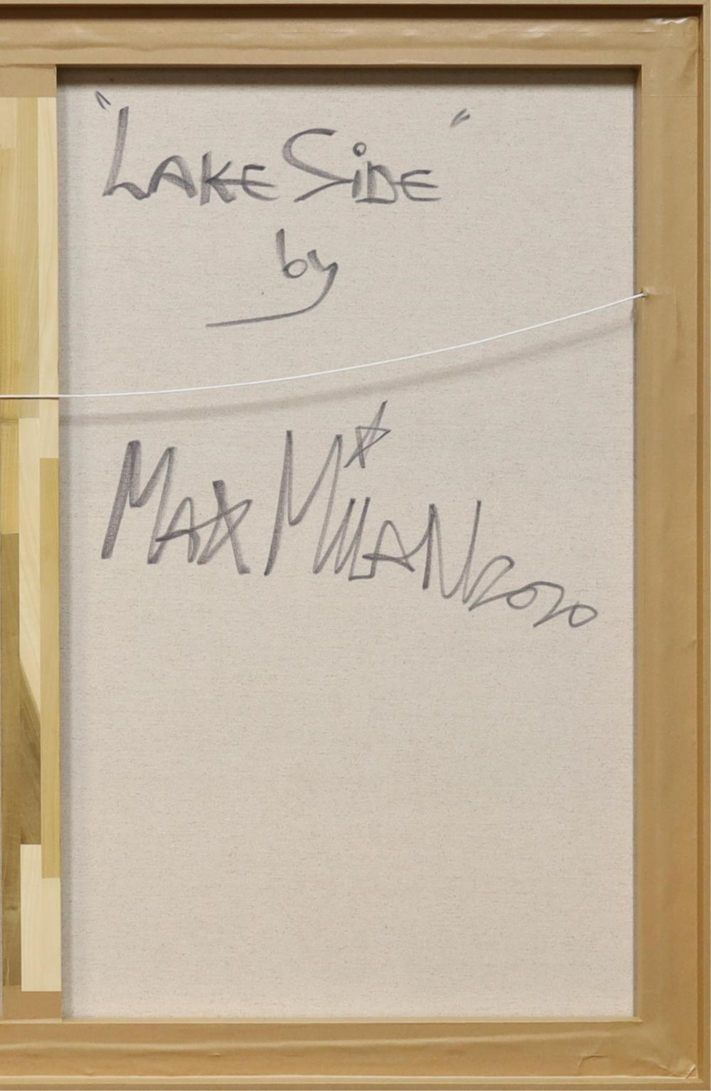 Artwork by Max Milan, Lake Side, Made of Synthetic polymer paint on linen