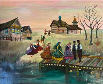 Many KRIEGEL (20th) The beautiful Ulla, 82 Oil on canvas Signed and dated lower right, titled on back 50 x 61 cm (missing parts) - Many Kriegel