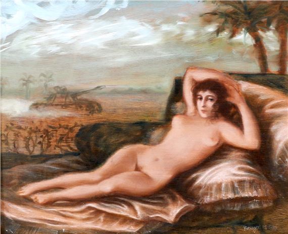 MAYA AND TANK by Braam Kruger, dated 15.5.90