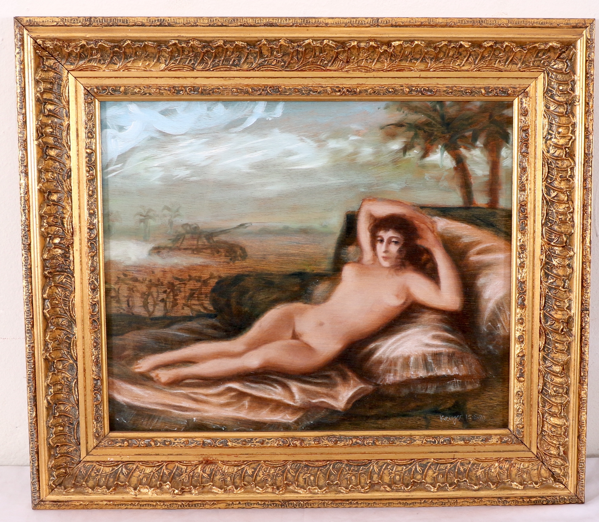 Artwork by Braam Kruger, MAYA AND TANK, Made of oil on panel