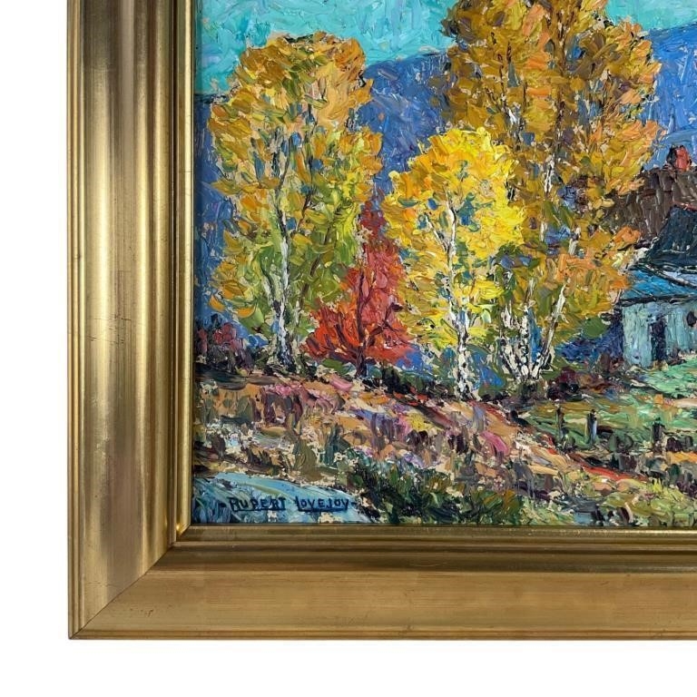 Rupert Scott Lovejoy | Framed oil painting depicting a pastoral autumn ...