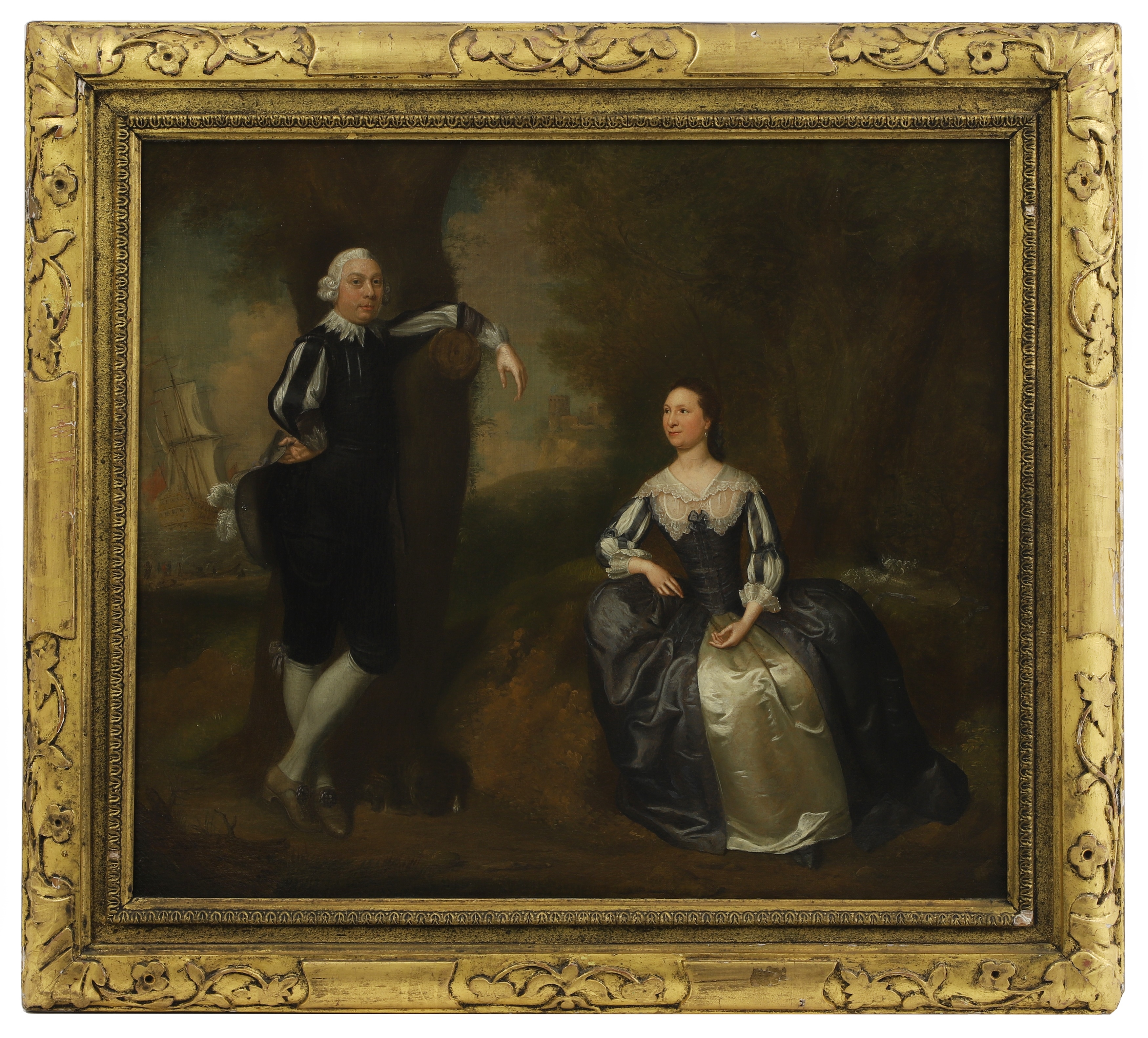 Arthur Devis | Portrait of Sir Peter and Lady Dennis, full-length, in a ...