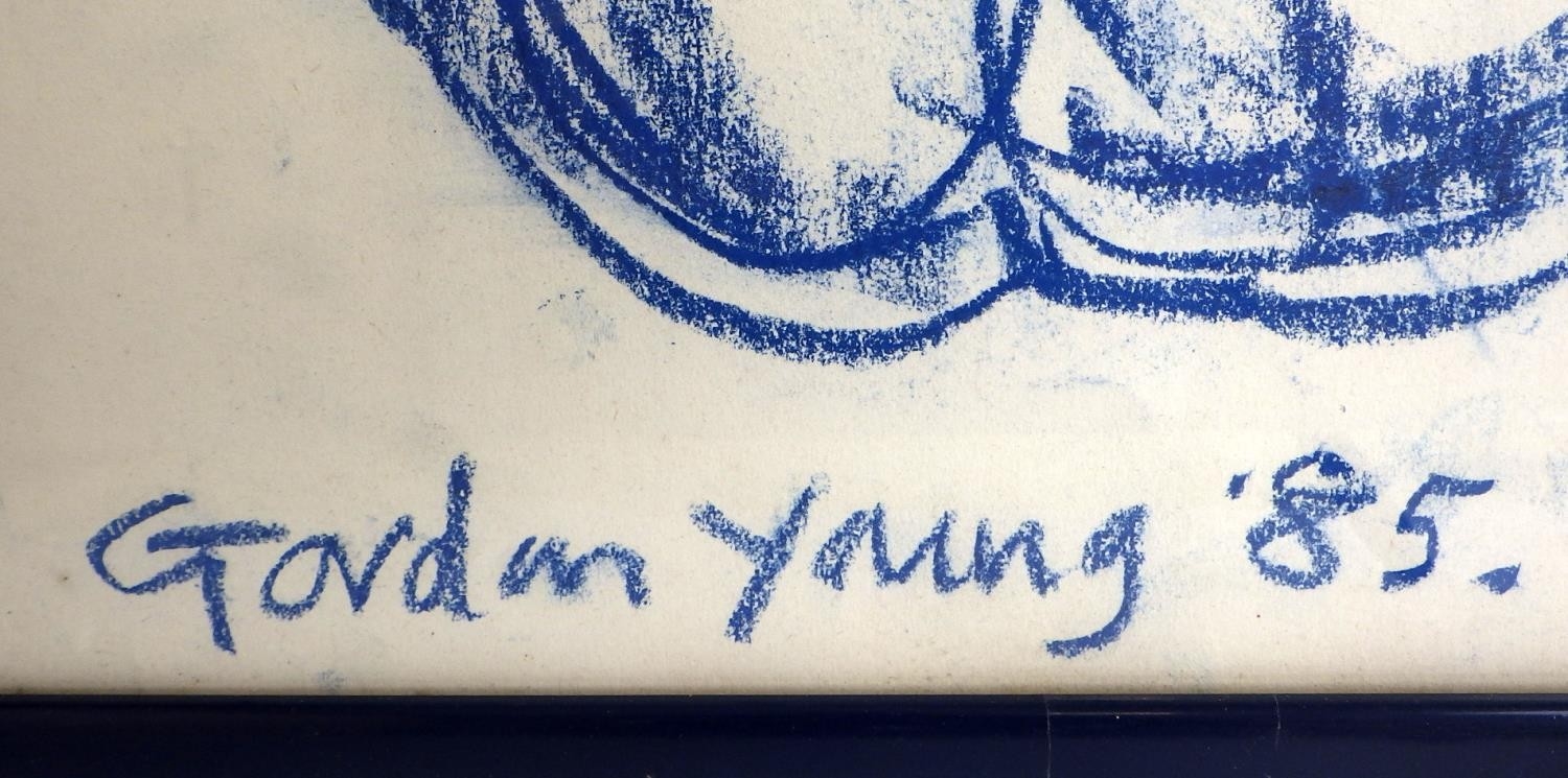 Artwork by Gordon Young, Figure Studies 1 For Foundation Stones, Made of crayon on paper