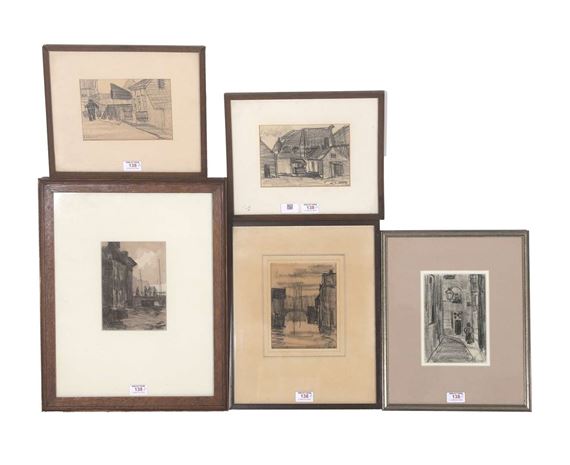 Vijf tekeningen - Marinus Pieter Reus