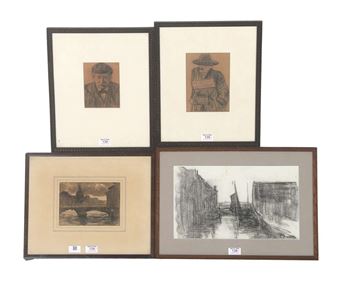 ‘Figuurstudie met straatverkoper’ - Marinus Pieter Reus