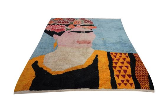 Frida Kahlo | A Moroccan Pictorial Rug Depicting Frida Kahlo 12'4 x 9'9 ...