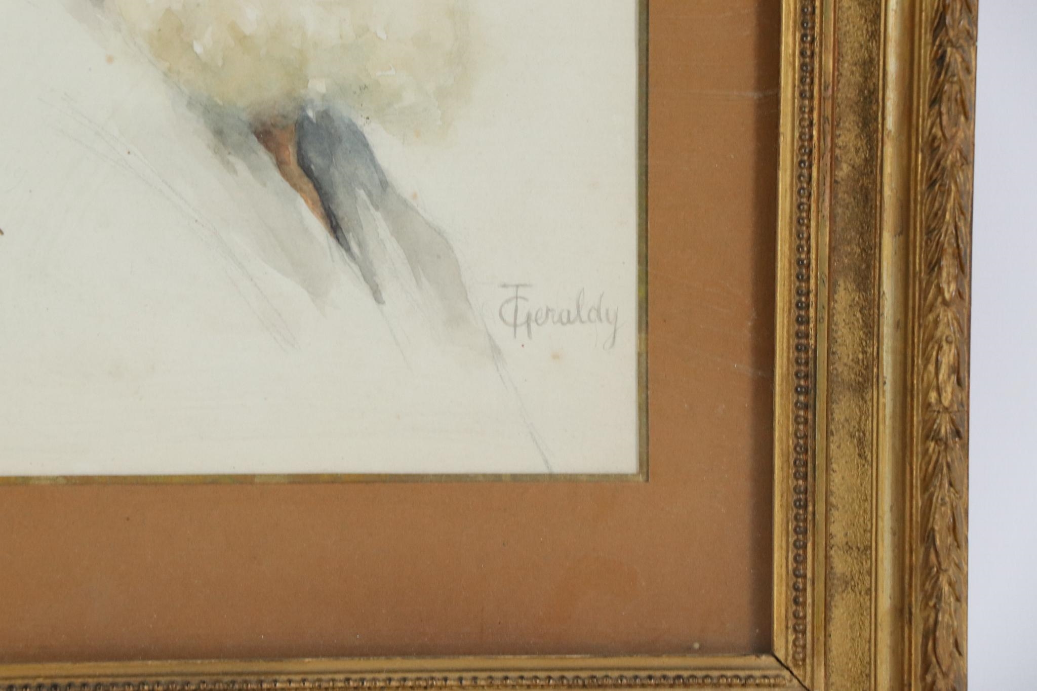 Artwork by Marie Thèrese Geraldy, 31 x 21. 5 cm à vue, Made of watercolor