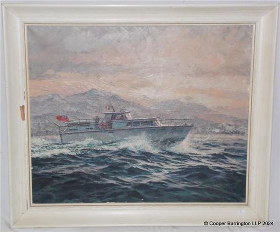 Wim Racke | Wim Racke Acrylic Oil French Motor Yacht (20th Century ...