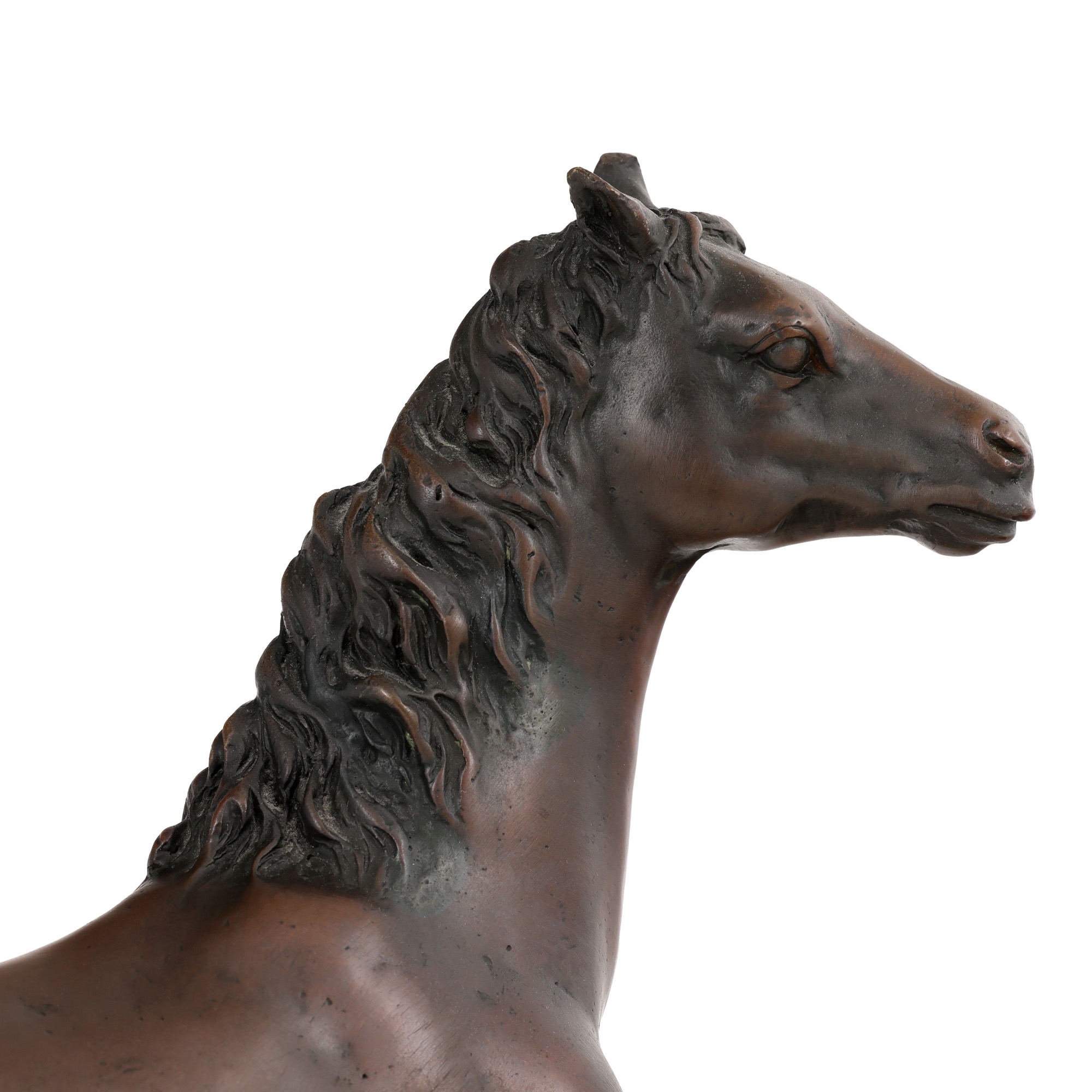 Artwork by Miguel Fernando López (Milo), Bronze equestrian statuette, Made of bronze, marble