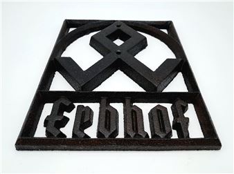 A 3rd Reich Erbhof (Hereditary Farm) Iron Plaque - Gates