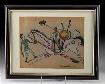 Battle Scene with Horse Rider - Tom Moonsky