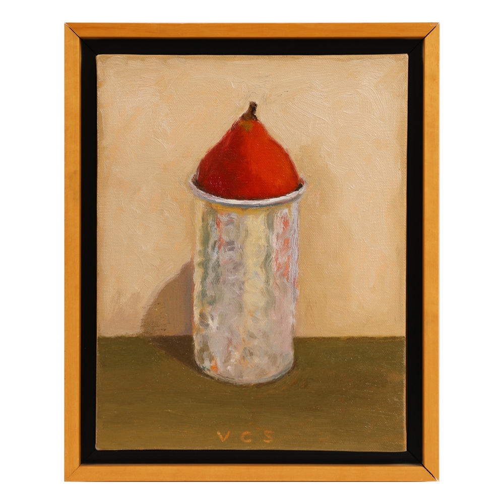 Artwork by Vonn Cummings Sumner, Pear In A Cup, Made of oil on canvas
