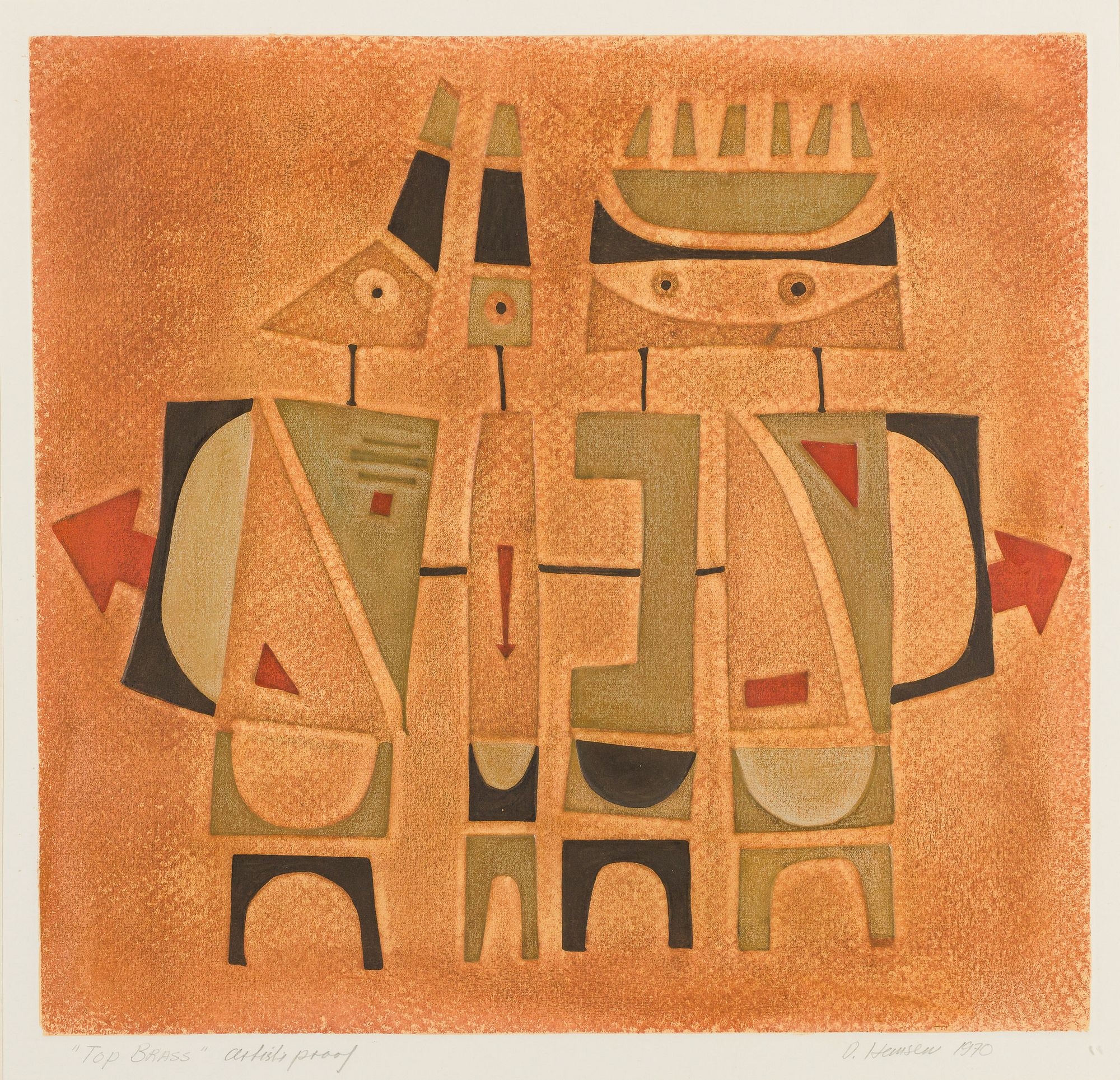 Artwork by Diana Hansen, Top Brass, Made of Brass, Lithograph, pencil