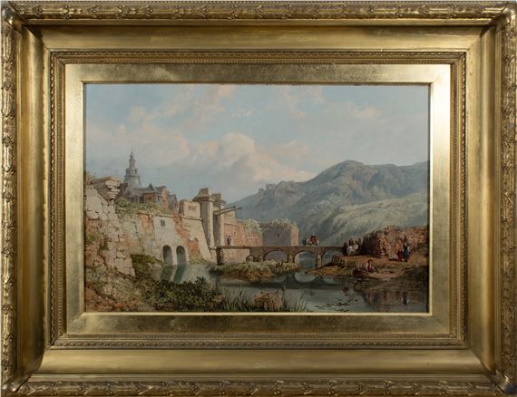 George Clarkson Stanfield | Figures outside the walls at Givet (1867 ...